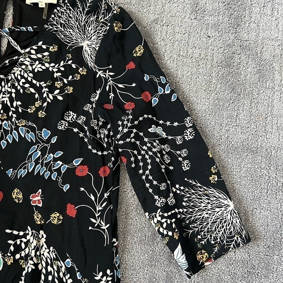 Entro Long Sleeve Black Floral Print Mini Dress - Picture 3 of 5